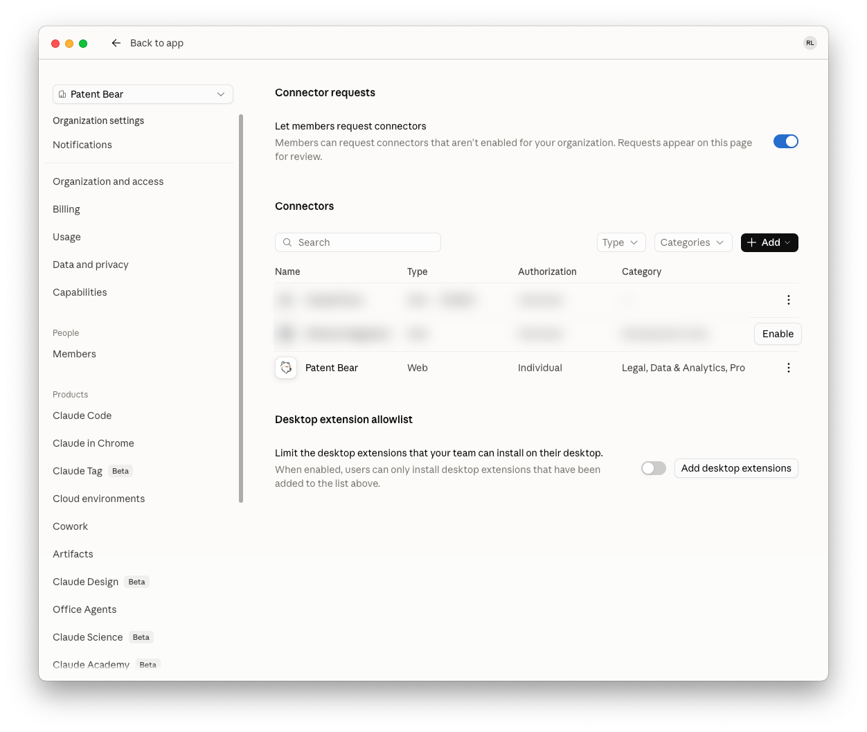 All of Patent Bear, inside Claude, ChatGPT, and Gemini. - Ask from the chat